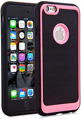 iPhone 6s Case,iPhone 6 Case,Geminiman Flexible Slim Fit Heavy Duty Protection Rugged Shock-Absorption and Anti-Scratch Protective Cover For Apple iPhone 6S/6 4.7 inch(Black&amp;Pink)