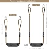 SELEWARE Plastic Swing Seat Non Slip 8ft Adjustable Rope Carabiners Black view 6