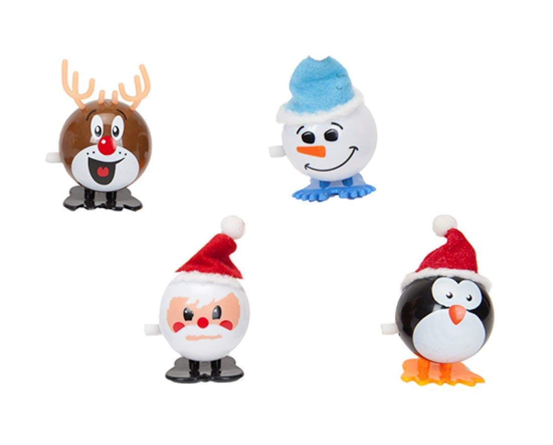 Toyland® 7cm Wind Up Christmas Character Novelty Toy - Stocking Fillers - Christmas Party Bags (4 At Random)