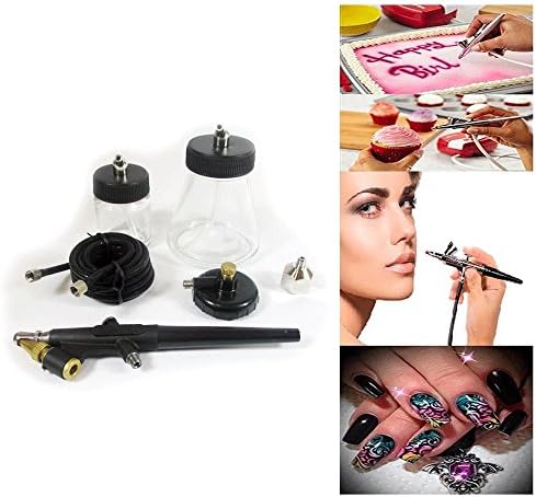 6 Pc Hobby Air Brush Kit 2 Cups Airbrush Compressor Spray Air Brush Set Nail Art
