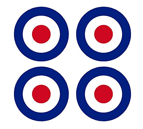 Set of 4 Remote Control (RC7) Red Blue White RAF Roundels 2 3/4