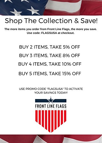 Front Line Flags Flag Pole: 6' Ft White Aluminum Flagpole | Spinning & Tangle Free | Heavy Duty | Wind Resistant and Rust Free | Best Quality Wall Mount Flagpole P/N FL6W