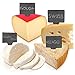 MyGift Set of 4 Natural Slate Rectangle Cheese Markers, Mini Chalkboard Tags for Charcuterie Cheese Boards (Includes Chalk)