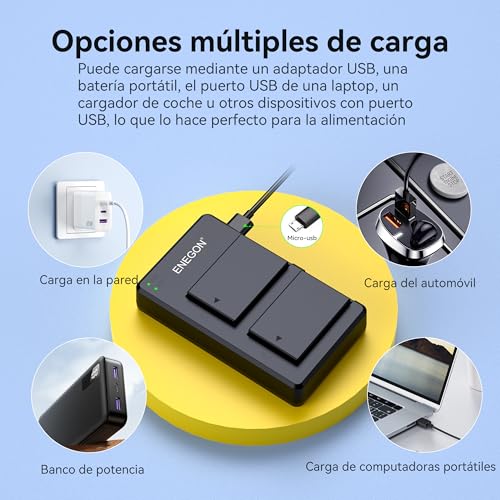 ENEGON LP-E17 Baterías y Rápido Dual Cargador para Canon EOS RP, R8, R10, R50, R100; Rebel SL3, SL2, T8i, T7i, T6i, T6s;EOS M3, M5, M6, 200D, 250D,77D, 750D, 760D, 800D, 8000D Cámara réflex Digital