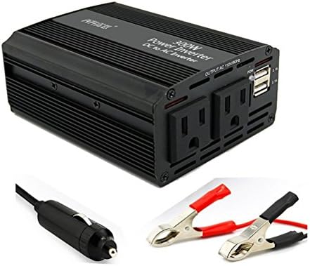 QINUO 300W Car Power Inverter DC 12V To 110V/220V AC Converter With 4.2A Dual USB Charger,110V