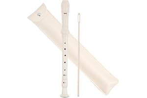 LIZIMANDU Recorder Instrument for Beginner Kids Adults,8-Hole Soprano Descant Recorder Music Flute with with Cleaning Rod & Leather Case For School Student Home Entertainment(2-Beige)