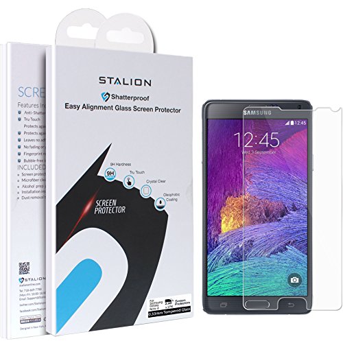 Samsung Galaxy Note 4 Screen Protector: Stalion Shield Tempered Liquid Glass Shatter-Proof Armor Guard [Retail Packaging](1-Pack)