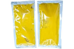 50-Pack Mustard Portions + 2 Wooden Knives & PaLiSoL Sticker | 50 Sachets de moutarde + 2 couteaux bois & autocollant PaLiSoL
