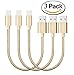 Direct Wire & Cable Nylon USB Lightning Cable Charging Cable for iPhone, 9 Inch, 3 Pack - Gold
