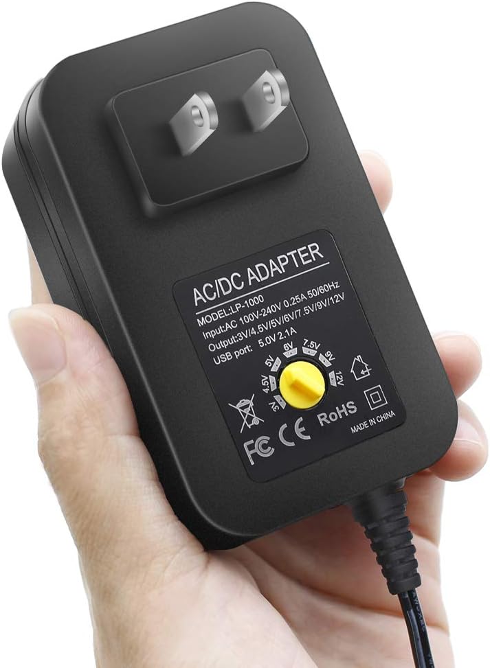 inShareplus 30W Universal AC/DC Adapter, Regulated Switching Power Supply, Multi-Voltage Adapter with 8 Selectable Adapter Plugs, 3V to 12V for Home Electronics, 2Amps Max: Electronics