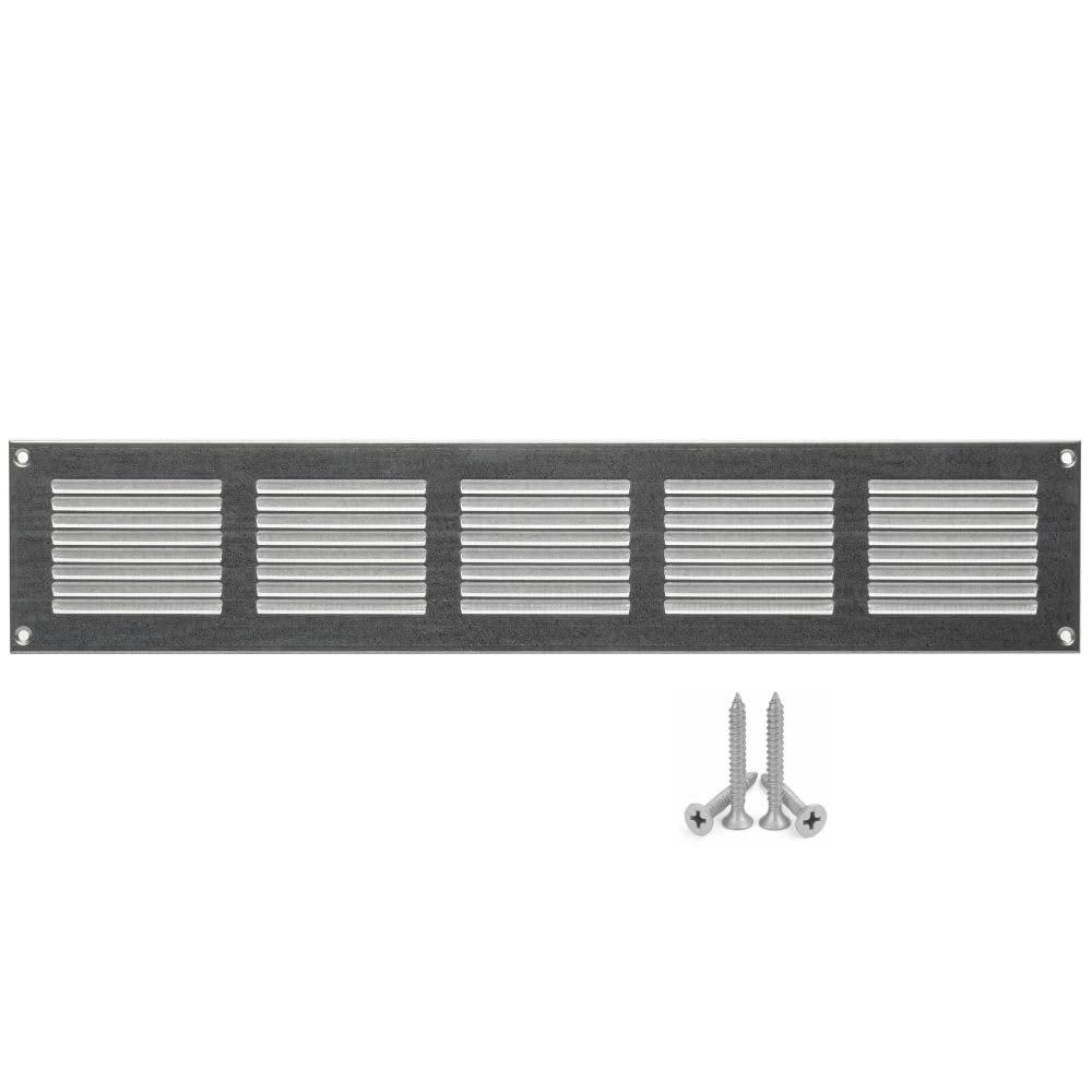LIRAST 500x100mm Vent Cover Galvanised Steel - 20x4 inch Wall Vent Cover with Insect Mesh - Ceiling Soffit Vents - External Vent Cover - Metal Ventilation Grilles - Air Vent Covers for Walls