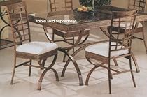 Set of 4 Egyptian Brown Metal Frame Dining Room Chair/Chairs w/Cushion Seats