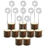 Wpxmer 10 Pack Real Wood Table Card Holders Photo Clip Holder Stand Number Holders for Weddings,Restaurant