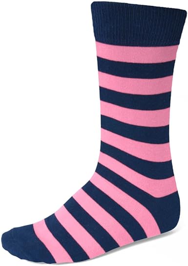 Tiemart Men S Pink And Navy Blue Striped Socks At Amazon Men S Clothing Store