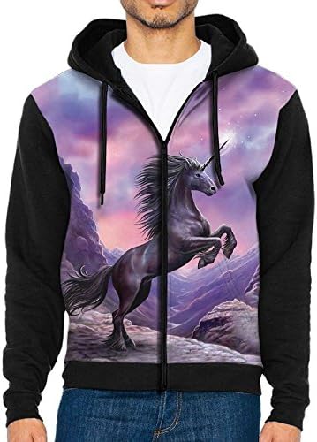 Personalized Dash Unicorn.jpg Mens Teens Casual Long Sleeve Zip-up Hoodie 3D Printed Fleece Top Sweatshirt With Kanga Pocket X-Large
