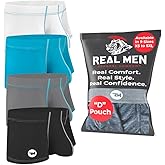 Real Men Bulge Enhancing Pouch Underwear for Men – 1 or 4 Pack Nylon 3 Inches- Ice Silk Mens Boxer Briefs ABCD Pouches XS-5XL