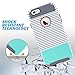 ULAK iPhone 6s Case, iPhone 6 Case, Colorful Series Slim Hybrid Dual Layer Scratch Resistant Back Cover Shock Absorbent TPU Bumper Case for Apple iPhone 6 6s 4.7 inch(Grey+Minimal Mint Stripes)