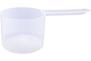THE SCOOPIE Plastic Measuring Scoop, 6 Tablespoon (90 cc | 3/8 Cup | 3 oz. | 90 mL) Long Handle Spoons for Powders, Granules, Coffee, Pet Food, Baking Supplies, Protein and Other Dry Goods, BPA Free (Set of 1)