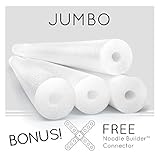 4 Pack Oodles Monster 55 Inch x 3.5 Inch Jumbo Swimming Pool Noodle Foam Multi-Purpose White