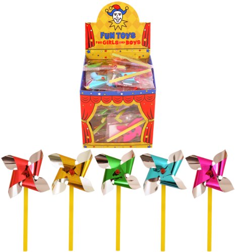 Henbrandt 60x Mini Foil Sand Castle Windmills - 7cm