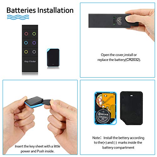 Hensun Key Finder, Wireless Key Tracker Anti-Lost Alarm RF Item Key Locator for Key Chain Tracker Pet Tracker Wallet Tracker Remote Finder
