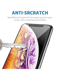 Marge Plus - Protector de pantalla para iPhone Xs Max (3 unidades) transparente HD de vidrio templado antiarañazos 2,5 D borde curvado 6,5 pulgadas con 99% de precisión táctil