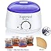 Auperwel Wax Warmer Waxing Kit - Hair Removal Bikini Waxing Kit Brazilian at home Wax Kit for women with 4 Hard Wax Beans 20 Waxing Spatulas (Hard Wax Kit)