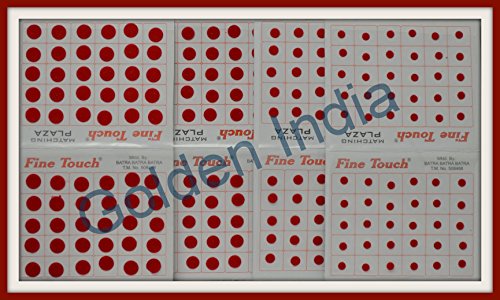 Red color velvet dot bindi tattoo 240 stickers adhesive body jewe…