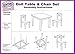 Matty's Toy Stop 18 Inch Doll Furniture Pink/White Wooden Table and Chairs Set with Placemats (Floral Design) - Fits American Girl Dolls