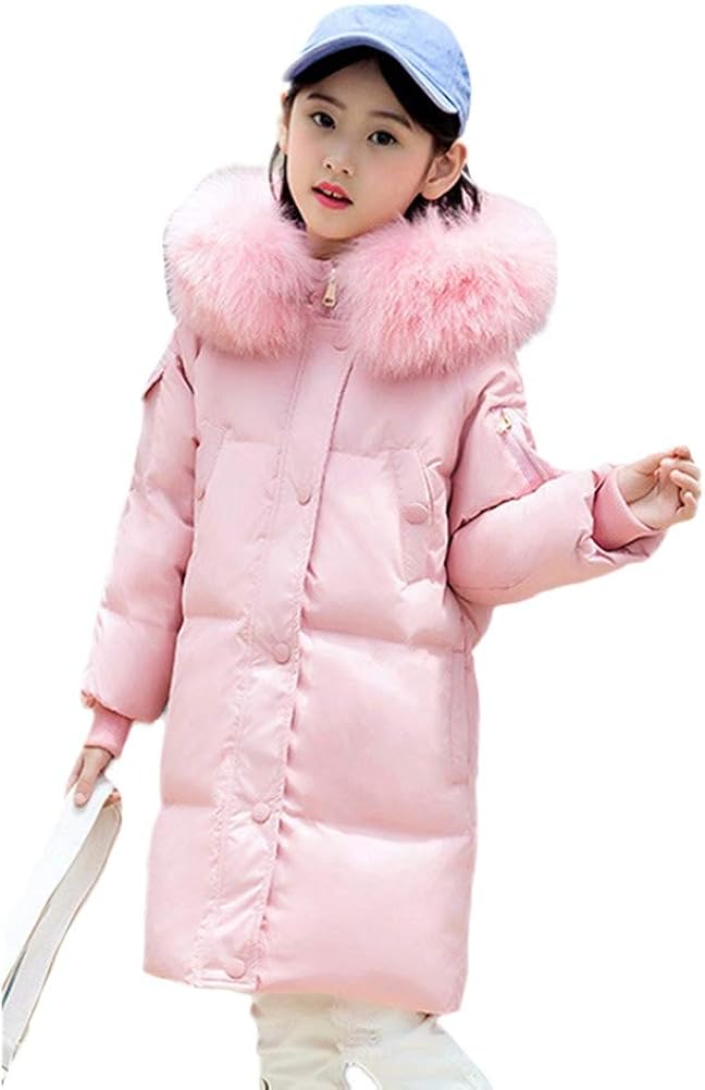 YZHODC Girls Down Jacket Casual Style Hooded British Style Printing