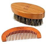 Breett Beard Wooden Comb Kit and Boar Bristles Beard Brush for Men Beard and Mustache