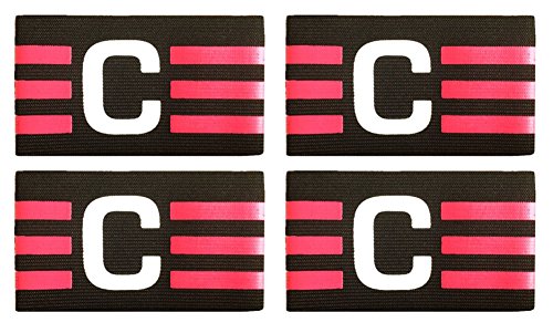 Ancefine Adult Youth Elastic Soccer Captain Armband,4-Pack (Black)