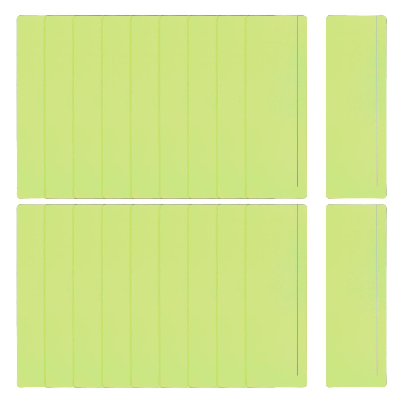PATIKIL Guided Reading Strips, 20pcs Tracking Highlight Colored Overlay Bookmark Reduce Visual Stress Teaching Supplies with Line for Classroom, Light Green