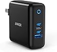 Anker PowerPort Atom III (Two Ports) (PD対応 60W 2ポートUSB-A & USB-C 急速充電器)【GaN (窒化ガリウム) 採用/PSE認証済/PowerIQ 2.0・3.0 / PD対応】iPhone 11 / 11 Pro / 11 Pro Max、MacBook Air その他USB-C機器対応 ブラック