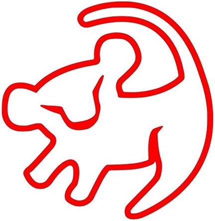 UR Impressions Red Baby Simba Drawing Decal Vinyl Sticker Graphics Car Truck SUV Van Wall Window Laptop|RED|5.5 Inch|URI009-R