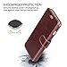 Belemay Genuine Cowhide Leather Wallet Case, Flip Cover with Magnetic Closure, Card Holder Slots, Kickstand, Cash Pockets Compatible with iPhone 6/6s Plus, Brown