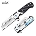 CIMA Quick One hand open Tactical Folding Knives 5CR15MOV steel,G10 handle Pocket Folding Knife(Silver)