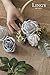 Ling's moment Artificial Flowers Roses 50pcs Real Looking Shimmer Silver Grey Fake Roses w/Stem for DIY Christmas Tree Xmas Wedding Party Centerpieces Arrangements Party Decor
