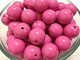 10pc 20mm Hot Pink Acrylic Chunky Beads Bubblegum Beads Necklace Beading Supp...