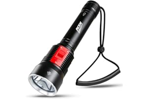 PFSN PROFESSIONER PFSN Dive Light Scuba Diving Flashlight, Professional Underwater Flashlight IPX68 Waterproof, Super Bright Diving Torch Best Gear for Diver Snorkeling Night Caving Freediving and Spearfishing