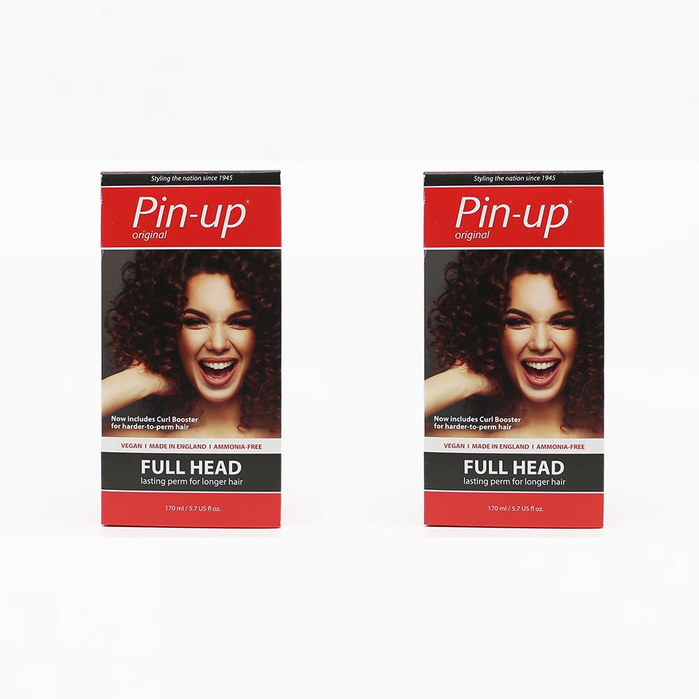 Pin Up Full Head Home Perm Kit, At Home Perming Kit for Long Lasting and Natural Curls, Protein Rich for Soft and Shiny Hair, Suitable for All Hair Types, 170ml Duo Pack
