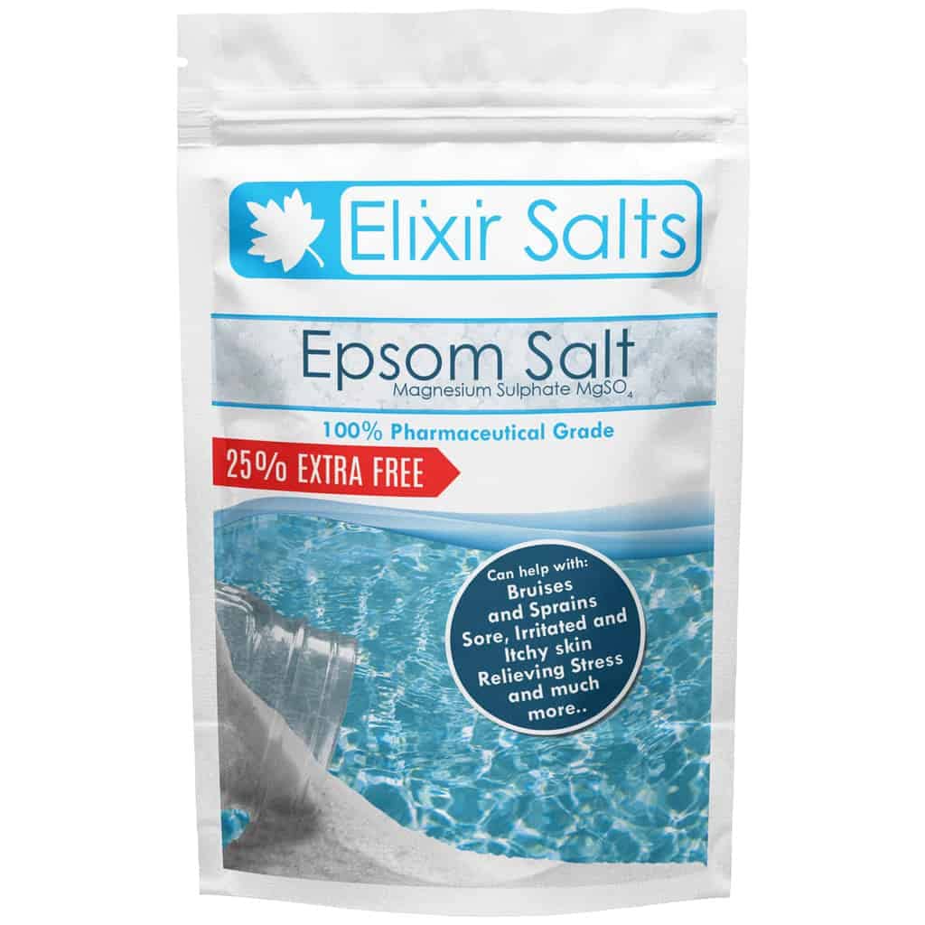 Elixir Salts - Epsom Salts, Medical Grade Spa Bathing in a re-sealable Stand up pouch + 25% FREE Best Value available (2kg + 500g Free)…