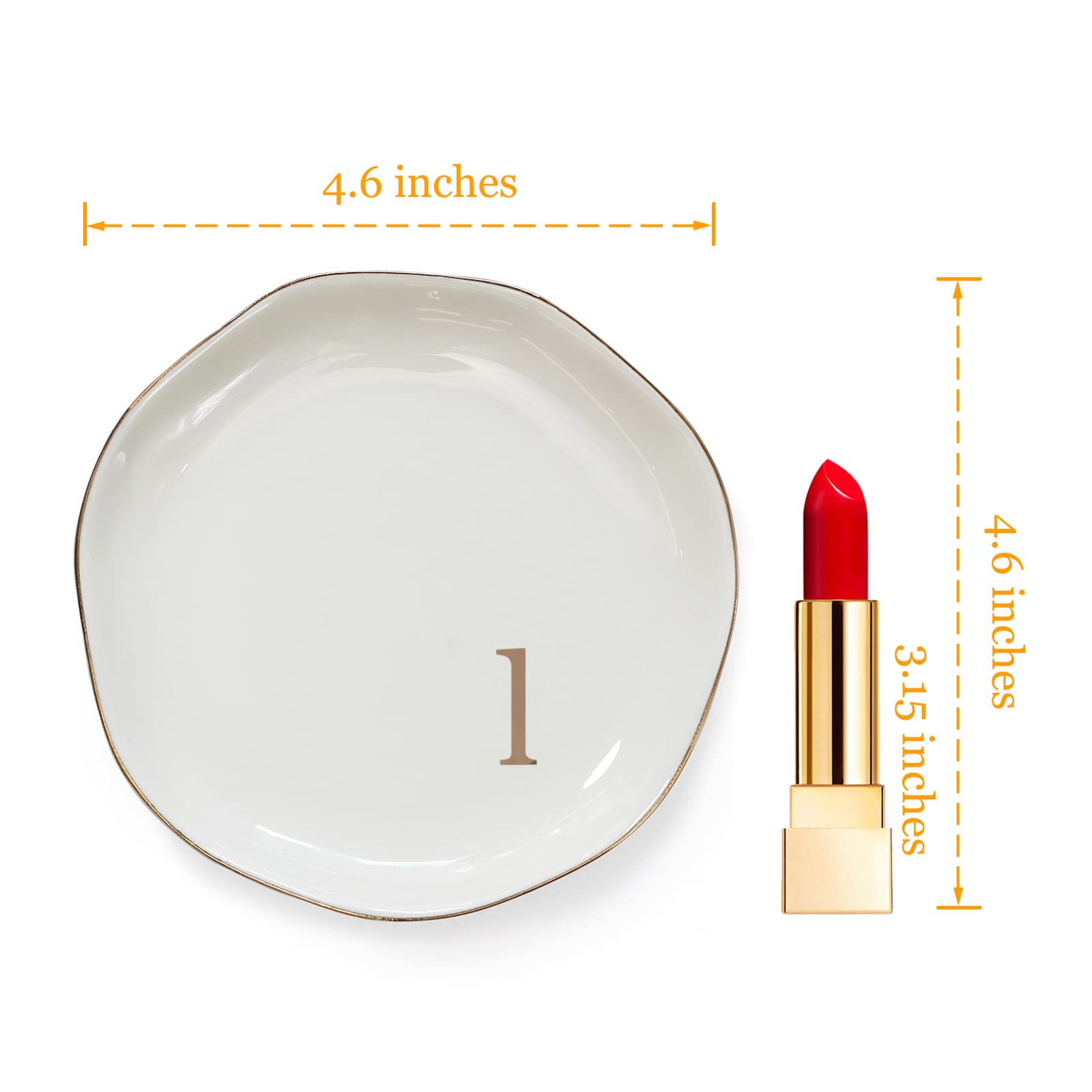 HOME SMILE Initials Ring Dsih Jewery Tray with