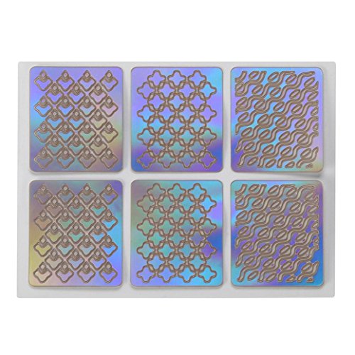 Nail Stickers,LtrottedJ 12 Sheets New Nail Hollow Irregular Grid Stencil Reusable Manicure Stickers