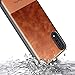Galaxy A50 Case with Tempered Glass Screen Protector, NageBee Premium [Cowhide Leather] Armor Shockproof Dual Layer Hybrid Rugged Durable Case for Samsung Galaxy A50 (2019)/A50S/A30S -Brown