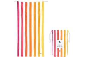 Dock & Bay Beach Towel - Quick Dry, Sand Free - Compact, Lightweight - 100% Recycled - Includes Bag - Summer - Peach Sunrise - Extra Large (200x90cm, 78x35)