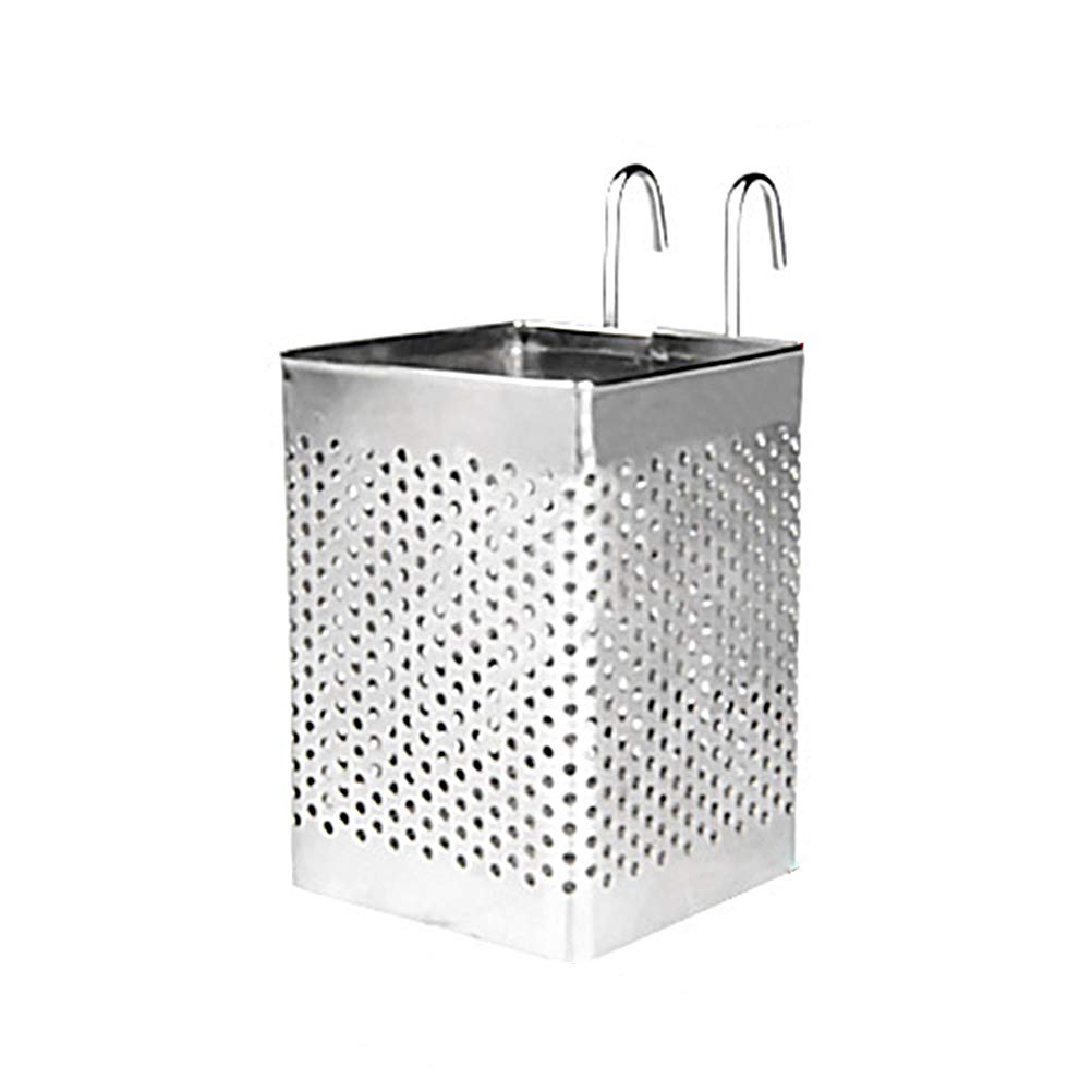 Lintat Cutlery Holder, Square Hanging Dish Drainer Stainless Steel (1 Compartment/2 Compartments) Kitchen Utensil Storage Holder Fork Chopsticks Tableware