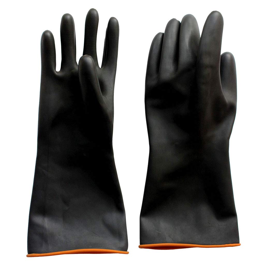 Eiito Heavy Duty Rubber Gloves,Gauntlet Chemical Resistant Gloves Industrial Protective Gauntlets Safety Work Gloves,Acid & Alkali Protection