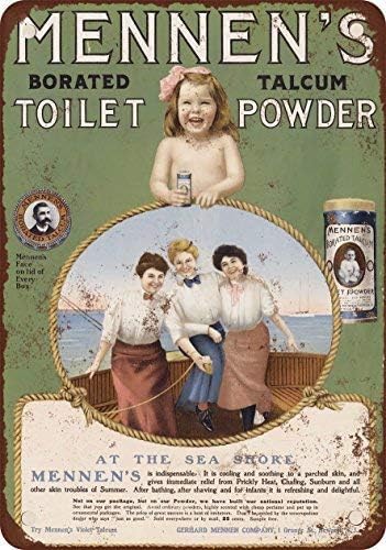 VBXV 1905 Mennen's Borated Talcum Toilet Powder Vintage Look Reproduction Metal Tin Sign 12X18 inches