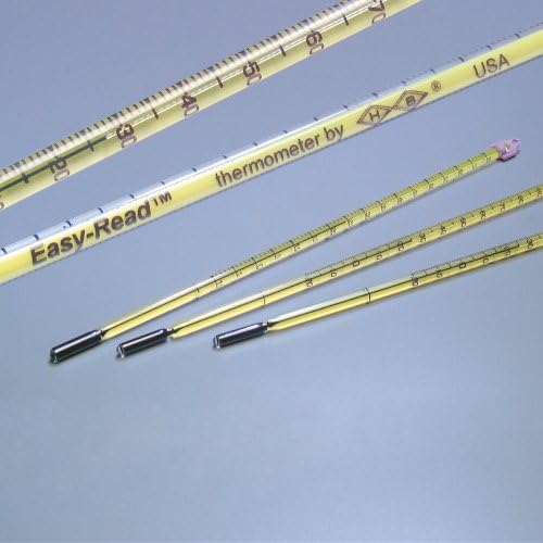Easy-Read Enviro-Safe Partial Immersion Thermometer (0 to 230 F), 12" Long